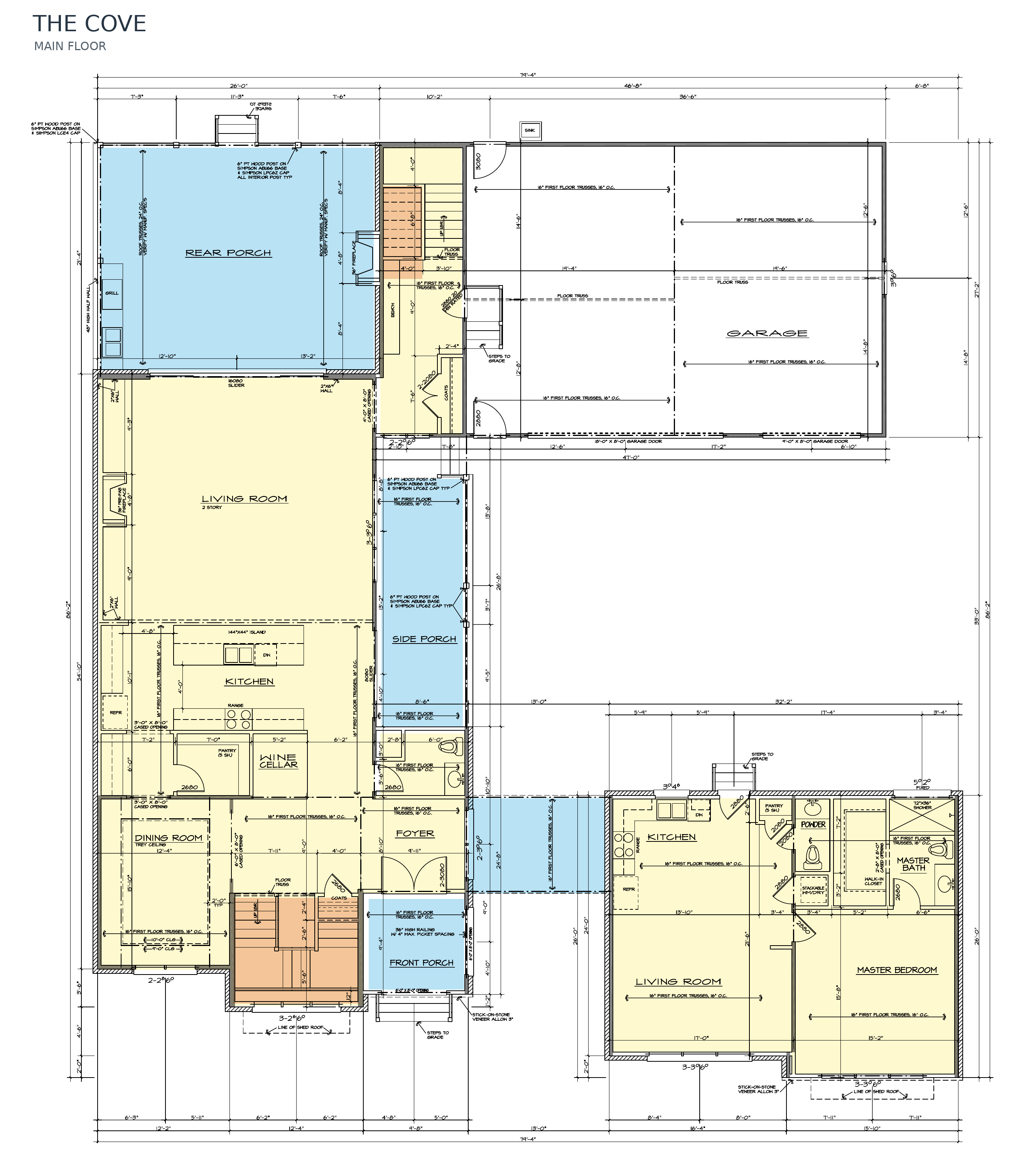The Cove main level floor plan