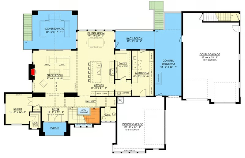 The Habor main level floor plan